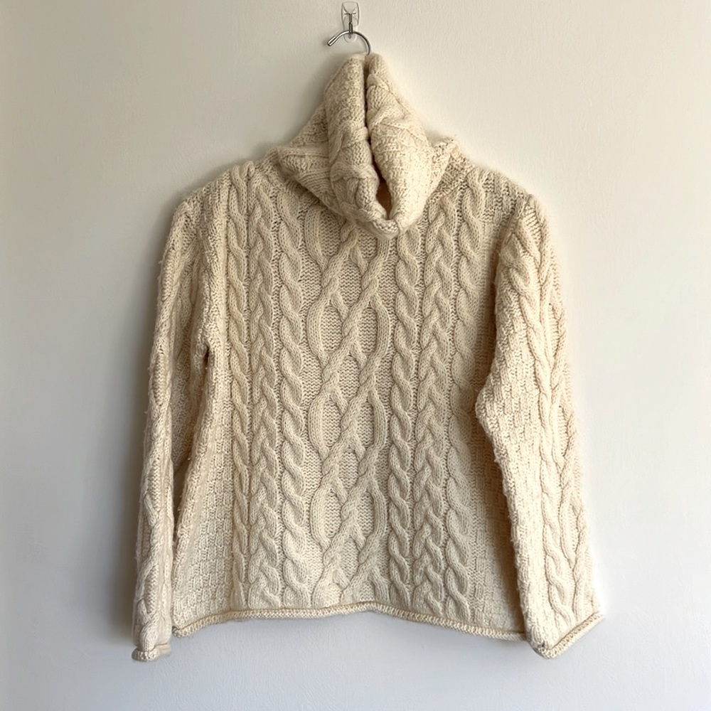 Irish Aran Knit Wool Sweater